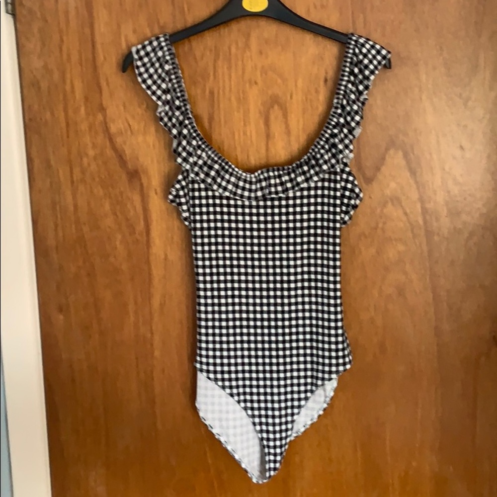 Black and white checkered bodysuit